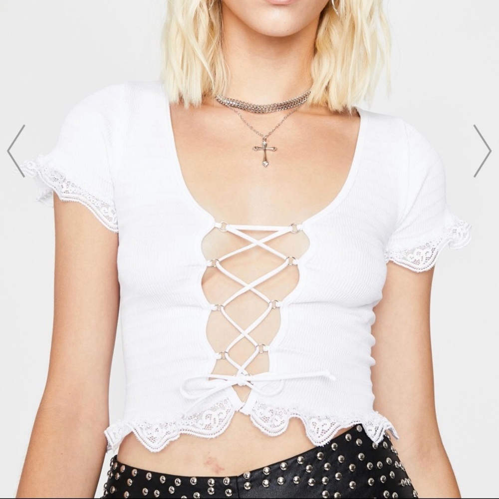 Dolls Kill “Boho Bliss Lace Up Top”